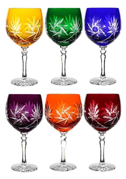 Molendi mix kolorów kieliszki kryształowe do wina, 6szt, 300ml