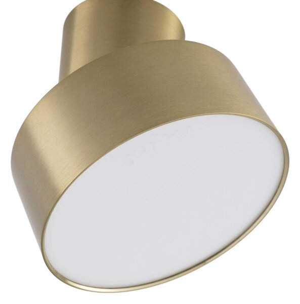 Reflektor LED Lindby Nivoria, Ø 14 cm, kolor złoty, montaż obrotowy Nivoria, mosiężny / złoty, salon / jadalnia, aluminium, nowoczesny
