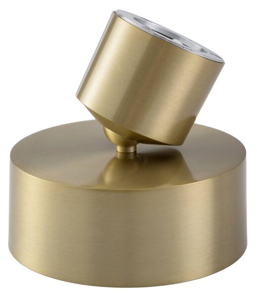 Reflektor LED Lindby Nivoria, Ø 14 cm, kolor złoty, montaż obrotowy Nivoria, mosiężny / złoty, salon / jadalnia, aluminium, nowoczesny