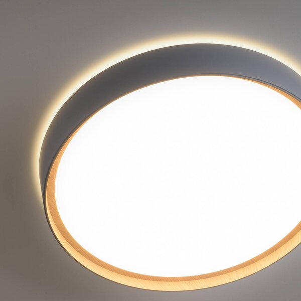 Q-Smart-Home Inteligentna lampa sufitowa Q-EMILIA, możliwość ściemniania, aluminiowy / szary / cynkowy, salon / jadalnia, metal