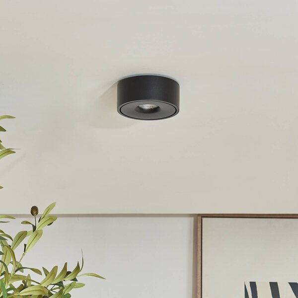 Lampa sufitowa LED Rotari Arcchio, możliwość ściemniania, czarny, salon / jadalnia, aluminium, nowoczesny