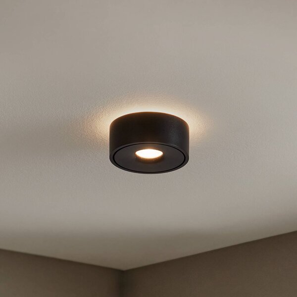 Lampa sufitowa LED Rotari Arcchio, możliwość ściemniania, czarny, salon / jadalnia, aluminium, nowoczesny
