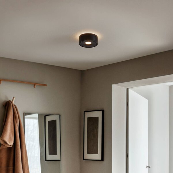 Lampa sufitowa LED Rotari Arcchio, możliwość ściemniania, czarny, salon / jadalnia, aluminium, nowoczesny