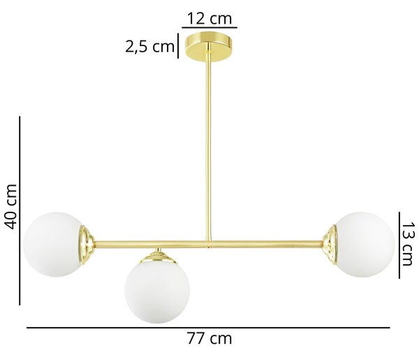 NOWOCZESNA LAMPA SUFITOWA WISZĄCA KLASYCZNE ZŁOTO FINO W3