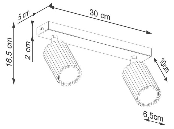 Szarobrązowa metalowa lampa punktowa 6,5x30 cm Gleam – Sollux