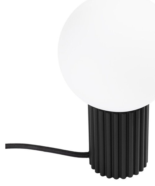 Czarna lampa stołowa ze szklanym kloszem (wysokość 19 cm) Orbital – Sollux