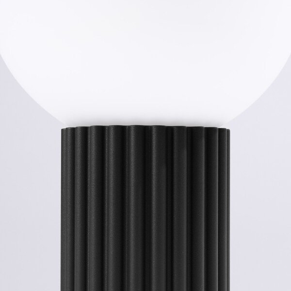 Czarna lampa stołowa ze szklanym kloszem (wysokość 19 cm) Orbital – Sollux