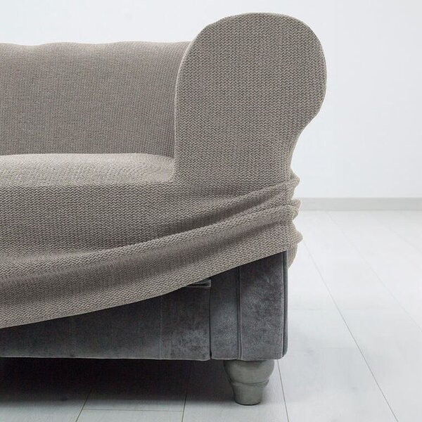 Super streczowe pokrowce HARMONIA jasnoszare fotel (sz. 70 - 110 cm)