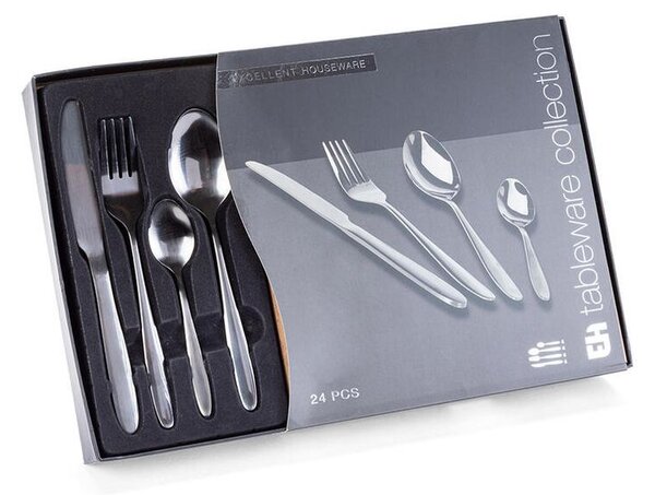 Zestaw sztućców ze stali nierdzewnej BLACK 24 szt