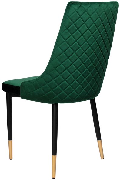 Zielone krzesło glamour z pikowanym tyłem L6-E75