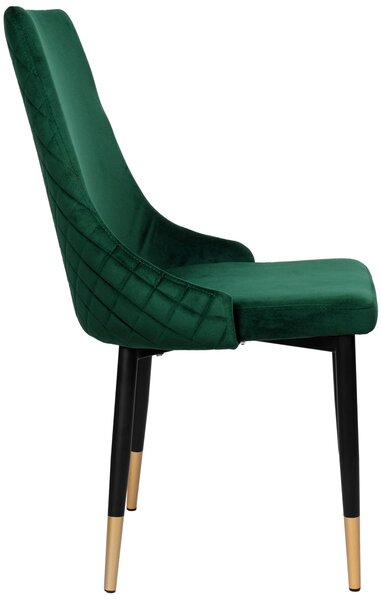 Zielone krzesło glamour z pikowanym tyłem L6-E75