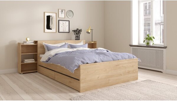 Szuflady pod łóżko w naturalnym kolorze zestaw 2 szt. 90x190/140x190 cm Naia – Tvilum