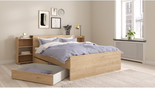 Szuflady pod łóżko w naturalnym kolorze zestaw 2 szt. 90x190/140x190 cm Naia – Tvilum