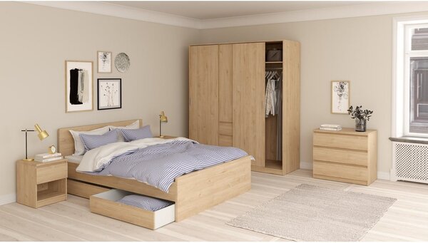 Szuflady pod łóżko w naturalnym kolorze zestaw 2 szt. 90x190/140x190 cm Naia – Tvilum