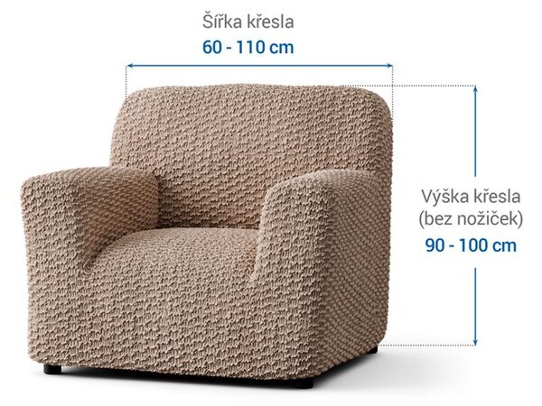 Bi-elastyczne pokrowce MOSAICO beżowe fotel (sz. 60 - 110 cm)