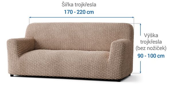 Bi-elastyczne pokrowce MOSAICO beżowe kanapa trzyosobowa (sz. 170 - 220 cm)
