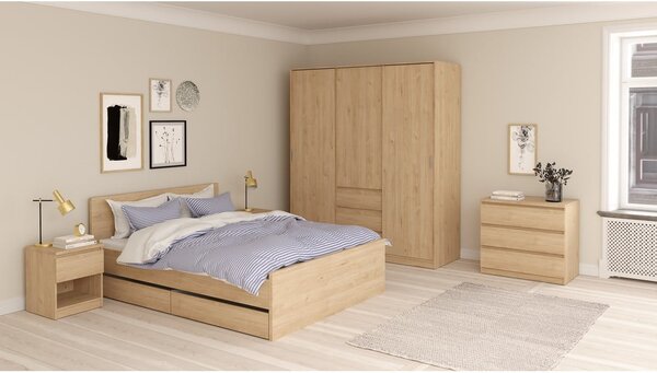 Szuflady pod łóżko w naturalnym kolorze zestaw 2 szt. 90x190/140x190 cm Naia – Tvilum
