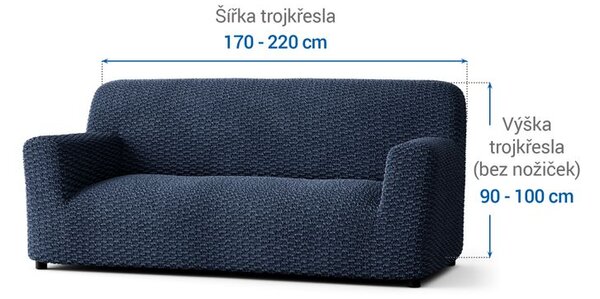 Bi-elastyczne pokrowce MOSAICO niebieskie kanapa trzyosobowa (sz. 170 - 220 cm)