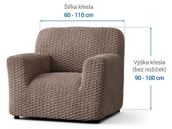 Bi-elastyczne pokrowce MOSAICO orzeszkowe fotel (sz. 60 - 110 cm)