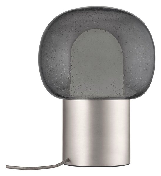 Aluminiowa lampa stołowa LED w kolorze srebra ze szklanym kloszem (wysokość 32 cm) Iris – Blomus