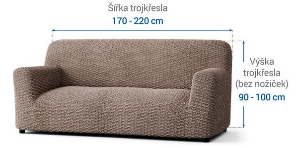Bi-elastyczne pokrowce MOSAICO orzeszkowe kanapa trzyosobowa (sz. 170 - 220 cm)