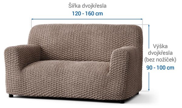 Bi-elastyczne pokrowce MOSAICO orzeszkowe kanapa dwuosobowa (sz. 120 - 160 cm)