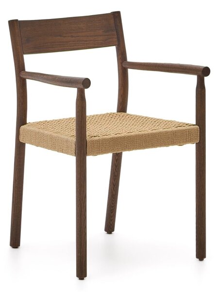 Brązowo-naturalne krzesło z litego drewna dębowego Yalia – Kave Home