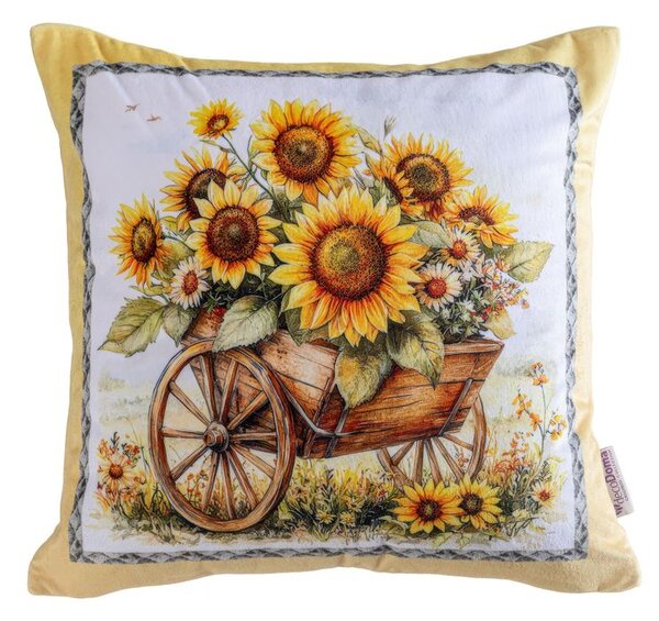 Zestaw 3 poszewek na poduszki SUNFLOWERS 45 x 45 cm