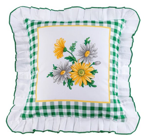 Zestaw 2 poszewek na poduszki z falbanką GERBERA 40 x 40 cm