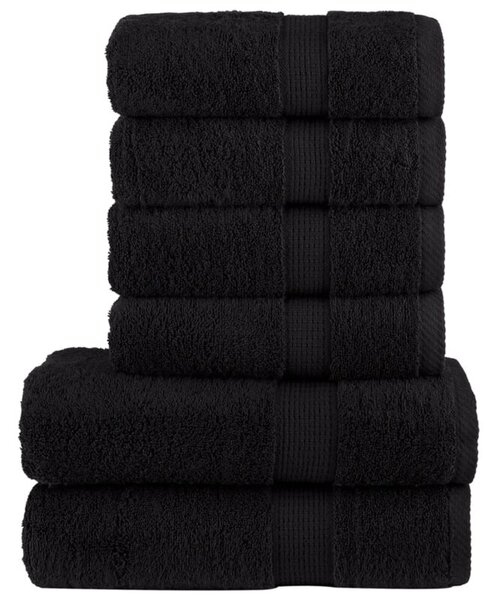 Zestaw 6-częściowy ręczników premium solund, czarny, 600 g/cm²