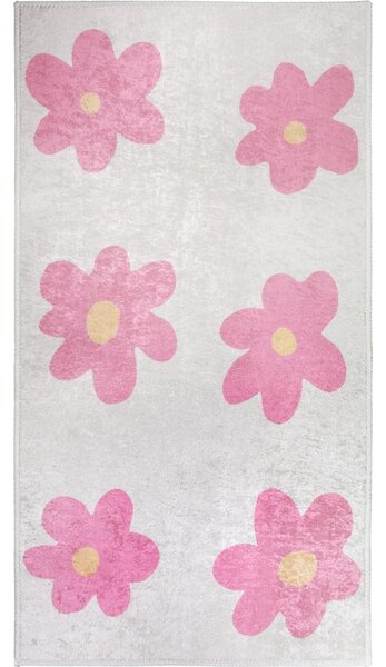 Różowo-kremowy dywan dziecięcy odpowiedni do prania 80x150 cm Cute Flowers Pink – Vitaus
