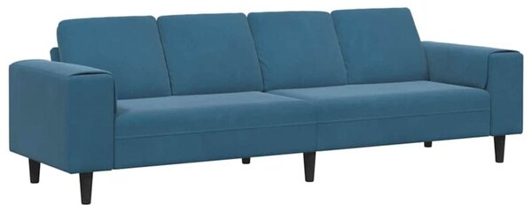 Nowoczesna sofa do salonu w kolorze niebieskim, 4-miejscowa, z oddychajÄ cego materiaÅu