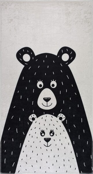 Czarno-biały dywan dziecięcy odpowiedni do prania 100x160 cm Bear Family – Vitaus