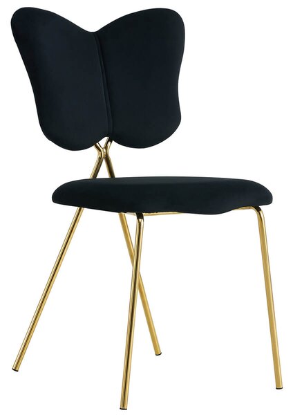 Krzesło Glamour czarne C-898 / welur, złote nogi