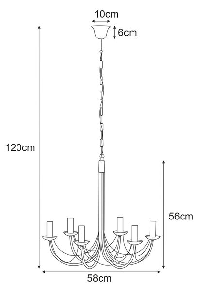Czarny klasyczny żyrandol świecznikowy - S872 M1-B46