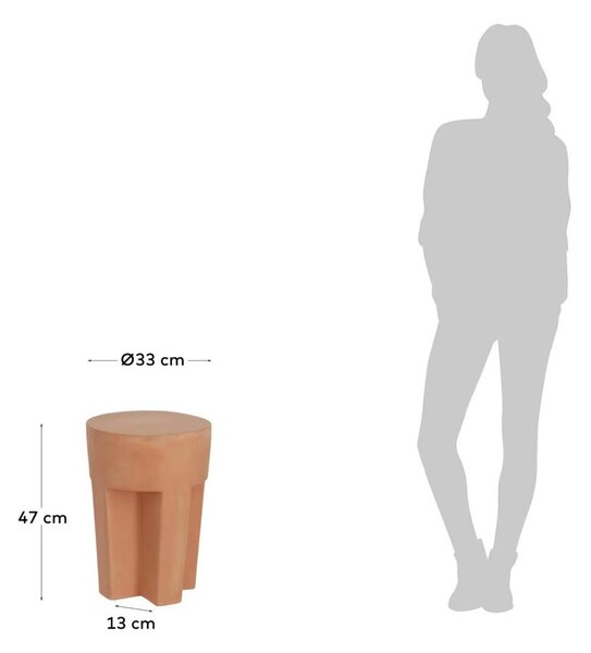 Terakotowy stolik Kave Home Vilena, ⌀ 33 cm