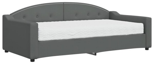 Sofa z materacem, ciemnoszara, 90x190 cm, tkanina