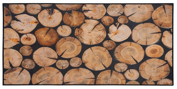 Nowoczesny dywan nadruk słojów drzewa 80 x 150 cm skandynawski Kardere Beliani