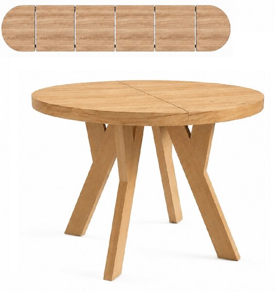 Stół rozsuwany okrągły 100/300cm blat 3,6cm nogi Drewno Dąb Artisan PROMOCJA I ArtDHome