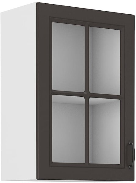 Szafka kuchenna wisząca górna z witryną STILO 40 GS-72 1F Grafit/Biały