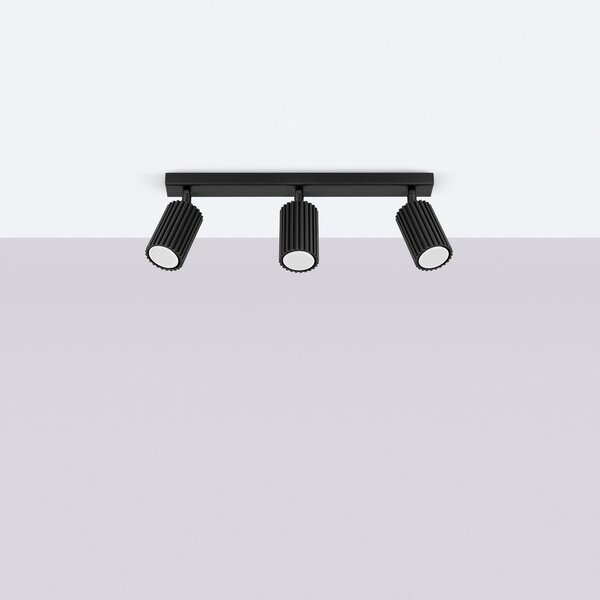 Czarna lampa punktowa 6,5x45 cm Gleam – Sollux