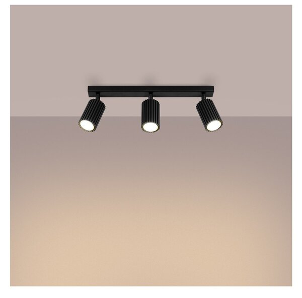 Czarna lampa punktowa 6,5x45 cm Gleam – Sollux