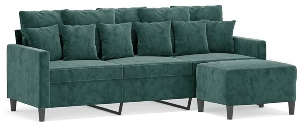Sofa 3-osobowa z podnÃ³Å¼kiem, ciemnozielony, 180 cm, aksamit