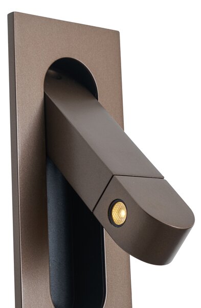 Nowoczesny kinkiet w kolorze ciemnego brązu z LED i portem USB-C - Hilton