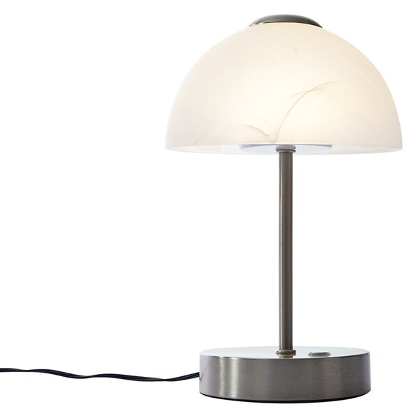 Designerska lampa stołowa stalowa ze szkłem opalowym z możliwością ściemniania LED - Joya