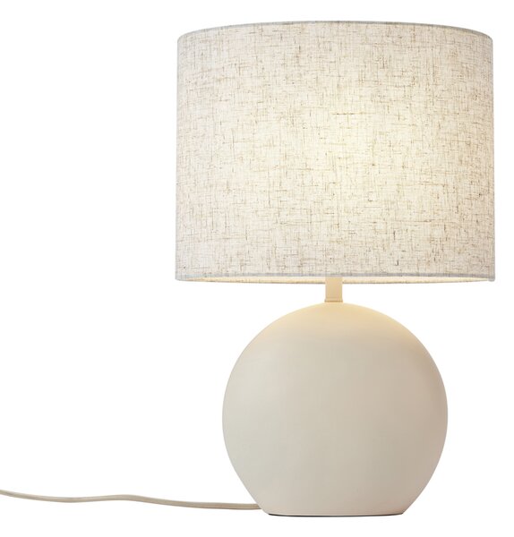 Lampa stołowa Japandi beżowa z lnianym abażurem - Timo