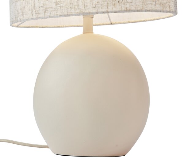 Lampa stołowa Japandi beżowa z lnianym abażurem - Timo