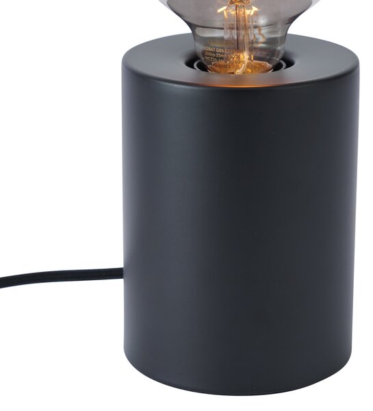 Nowoczesna lampa stołowa czarna 13 cm - Cylinder