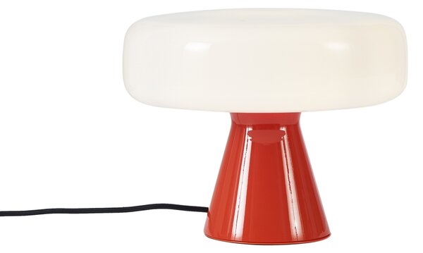 Lampa stołowa w stylu retro czerwona z białym elementem - Knob
