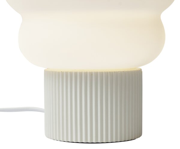 Lampa stołowa Japandi beżowa z opalowym szkłem 18 cm - Kumo